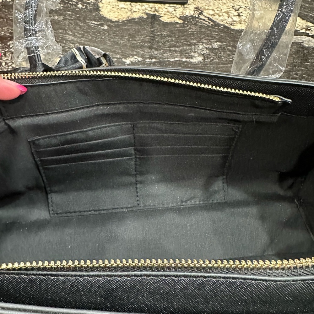 Trina Turk Black Satchel with Bow Accent - Picture 5 of 9
